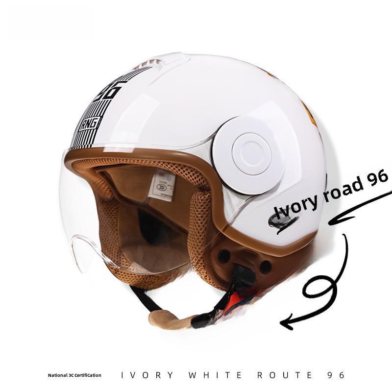 RNG 3C-Certified Retro 3/4 Motorcycle Helmet for Men & Women