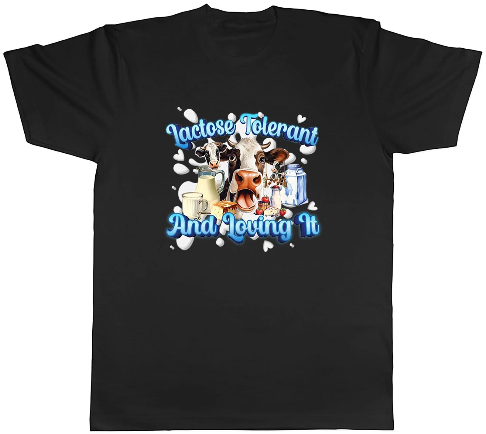 Lactose Intolerant Funny Mens T-Shirt Loving It Diary Milk Cow Tee Gift L