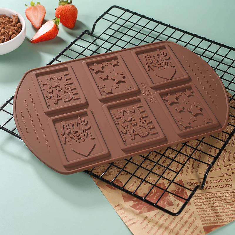 6 Gird Chocolate Silicone Mold Fondant Waffles Baking Mould Candy Cake Biscuit Making Tools Kitchen Supplies Candle Soap Moulds