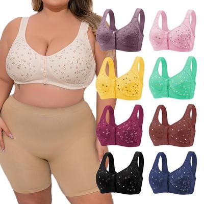 Reggiseni da Donna Senza Ferretto Stile Canotta Chiusura Frontale Bralette Intimo Femminile Confortevole Traspirante Coppa per Seno Grande Intimo L-5XL
