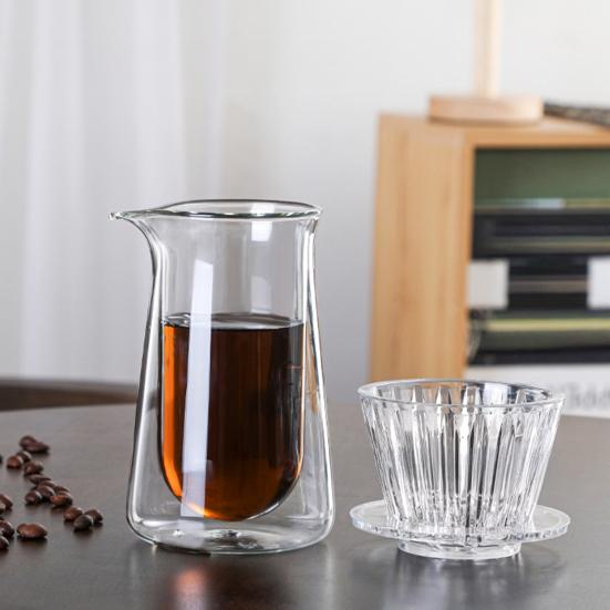 Kaffefilterkopp Imitation Kristall Ögon Design Plast 1-2 Kopp Kapacitet Platt Botten Stabil Placering Handbryggare Kaffedroppare