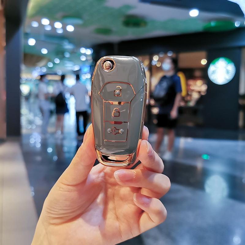 Soft TPU Car Smart Key Case Cover Fob For Ford MK3 MK4 MK5 Fiesta Ecosport Kuga Explorer Edge Mustang 3 4 ST Mondeo Holder Shell