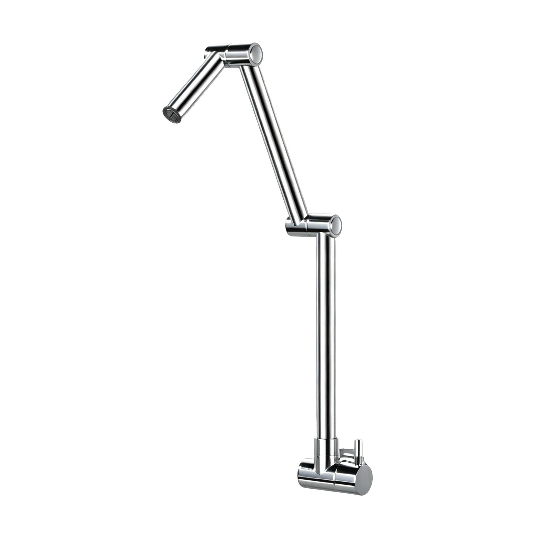 Brass Kitchen Faucet with Ceramic Valve Core and Vertical Pot Rocker Design (as the picture,Chrome)