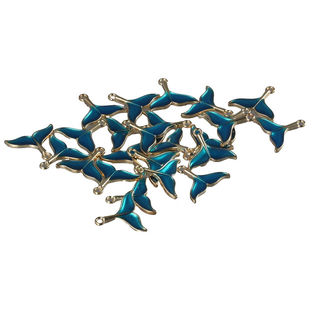 

40 шт., подвески с рыбьим хвостом, 16*20 мм, эмалированные подвески из сплава, подвески в виде океана, подвески в виде русалки для сережек