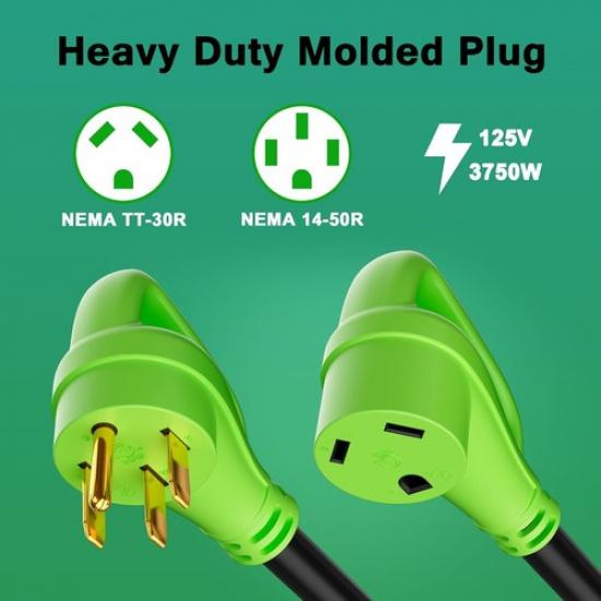 50 Amp To 30 Amp RV Adapter Cord, NEMA 14-50P Male To NEMA TT-30R Female 50M/30F