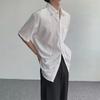 Retro Japanese Hollow Short-Sleeve Men's Casual Summer Shirt