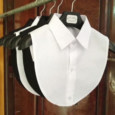 Women Solid Color Shirt Cotton Lace Collars White & Black Blouse Vintage Detachable Clothes Shirt