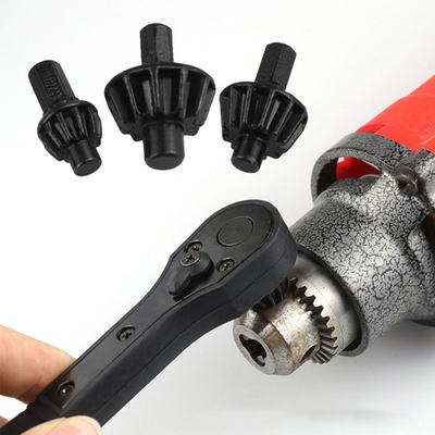 Drill Chuck Wrench 3 Gears Interchangeable Drill Chuck Key Wrench Ratchet Spanner For Drill Press Clamping Hand Tools