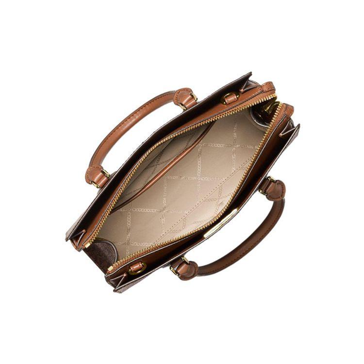 Michael Kors Mk Valerie Commuter Classic Vintage Logo Print Pendant Canvas Polyester Handbag Women Handbag Acorn-Brown 30F2G9VS1B-BRN-ACORN