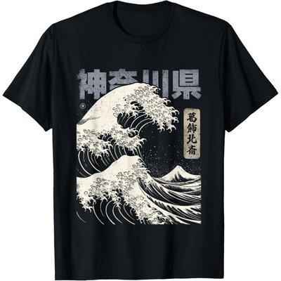 Camiseta Vintage Japonesa Kanagawa Hokusai Ukiyo-e La Gran Ola(1)
