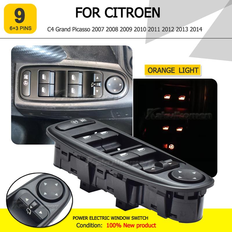 Master Electric Power Window Switch Control Button For Citroen C4 Grand Picasso 2007 2008 2009 2010 2011-2014 6554.YH 6554YH