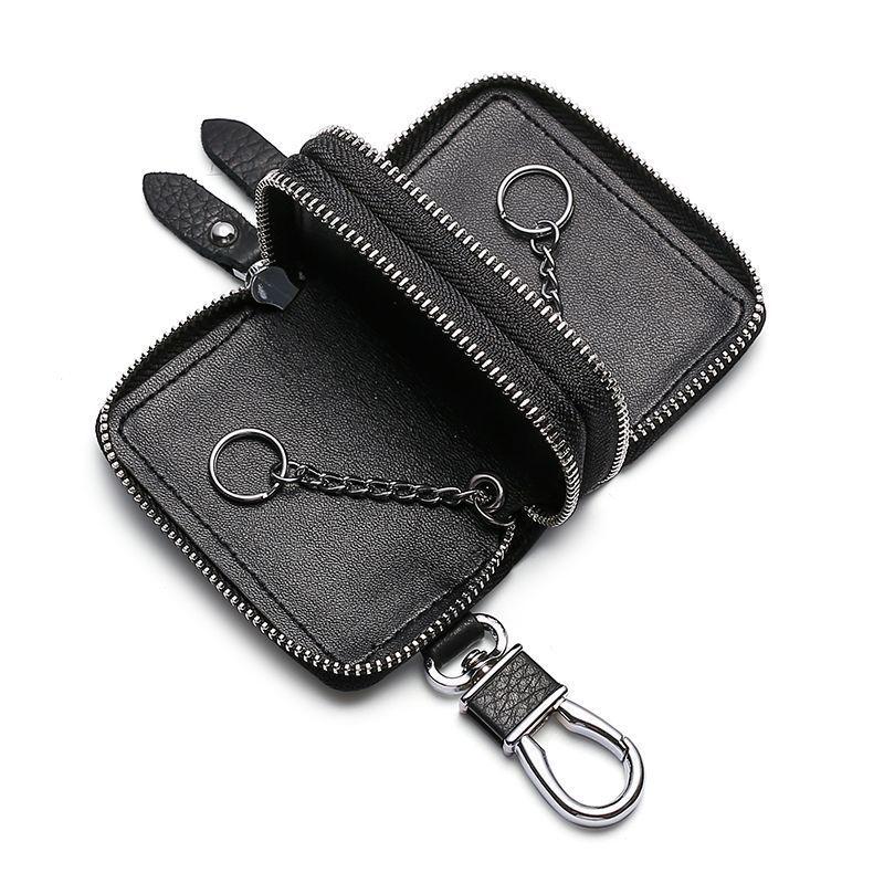 Leather Car Key Holder Pouch Men'S And Women'S Universal Zipper Keys Bag Organizer Gift High-End Car Key Case Cover Key Wallet