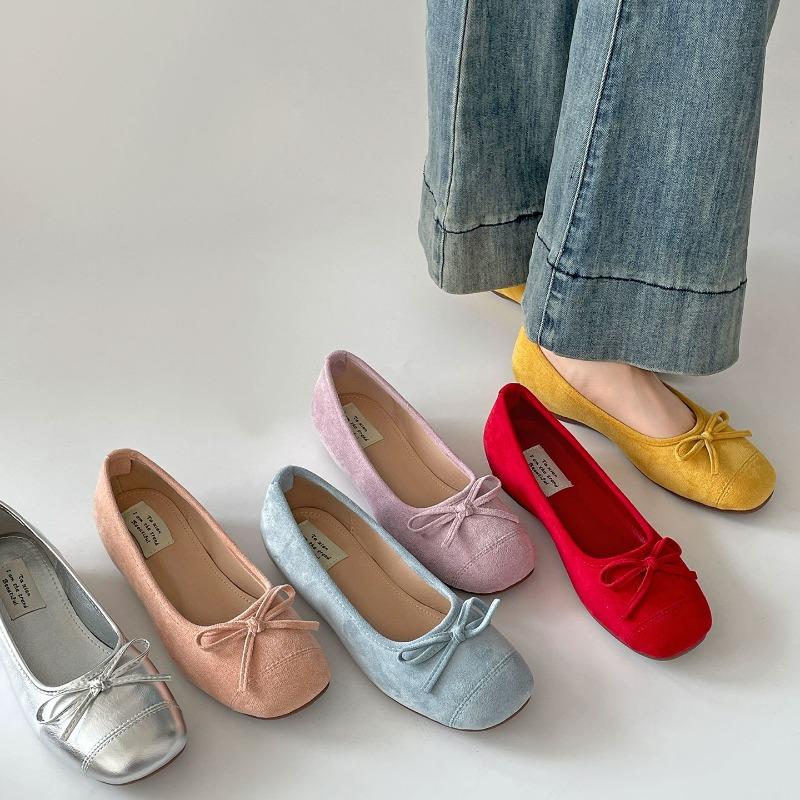 Retro Women's Shoes Square Toe Height-increasing, Shallow Toe Flat Single Shoes New Style