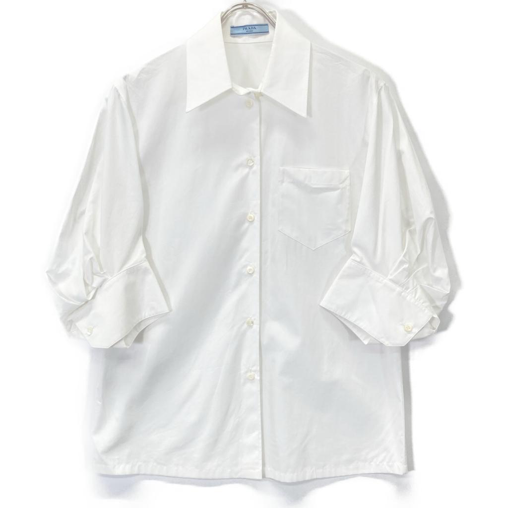 Prada [Domestic Regular] P432F S212 1UCX Volume Sleeve Blouse/ Tops 36 whiteUsed
