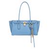 Hamilton MODERNE pingente de logo ferragens douradas bolsa tote bolsa tote bolsa de compras bolsa de ombro em couro de vaca tamanho pequeno feminina azul claro