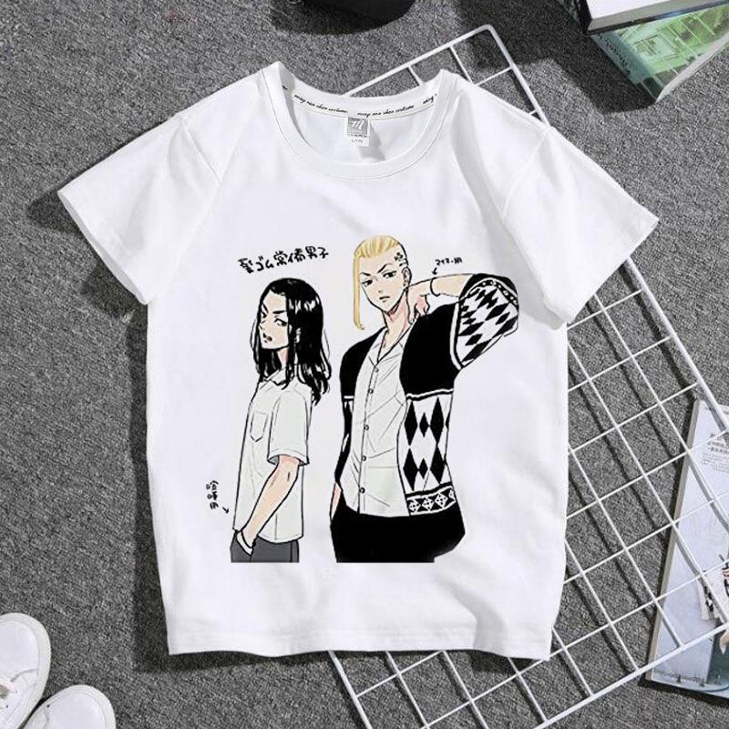Cute Harajuku Anime Tokyo Revengers Print Children T-Shirt Summer Loose Short Sleeve White Women Tops Boy Girl Tees Men Blouses