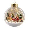 Glowing Tree Decorations Christmas Story Ornament, Mini Holiday Scene In Ball Hanging Decoration, Gift for Friends Light Up Acrylic Clear Pendant Xmas