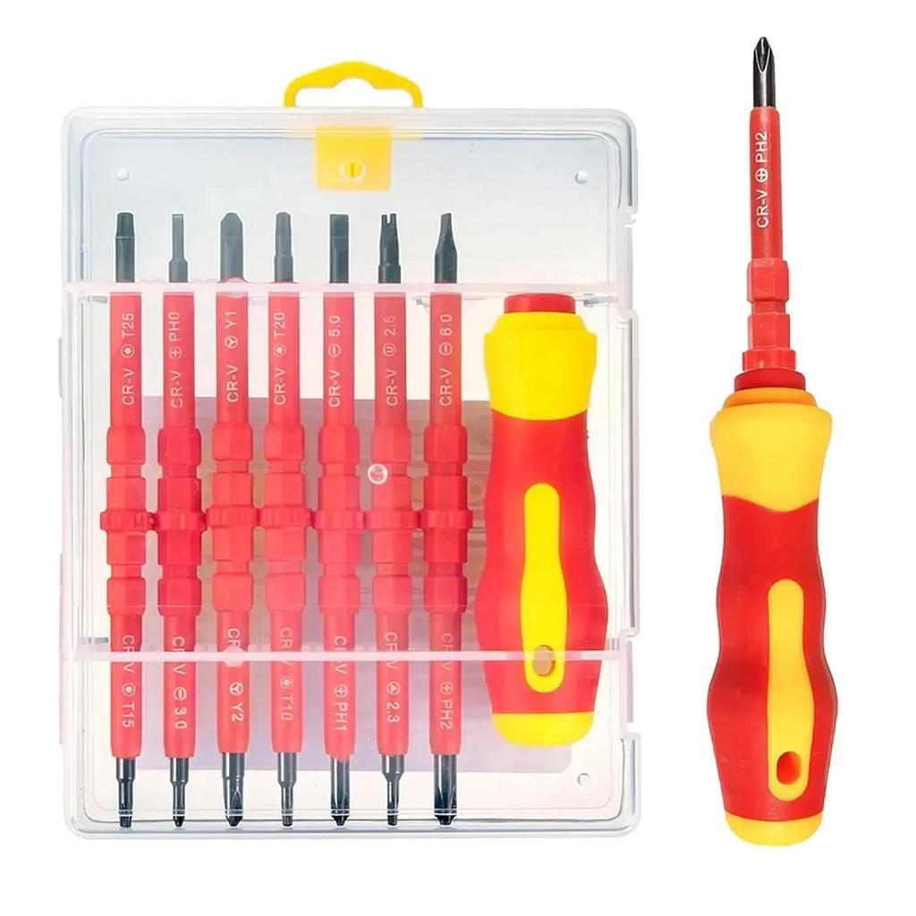 Isoliertes Schraubendreher-Set Schraubendreher Magnetische Bits Beidseitiger Typ