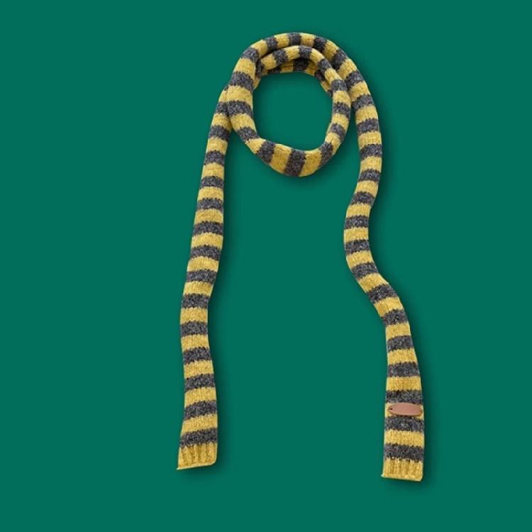 Knit Long Choker Striped Scarf for Women Harajuku Style for Jeans or Dresses