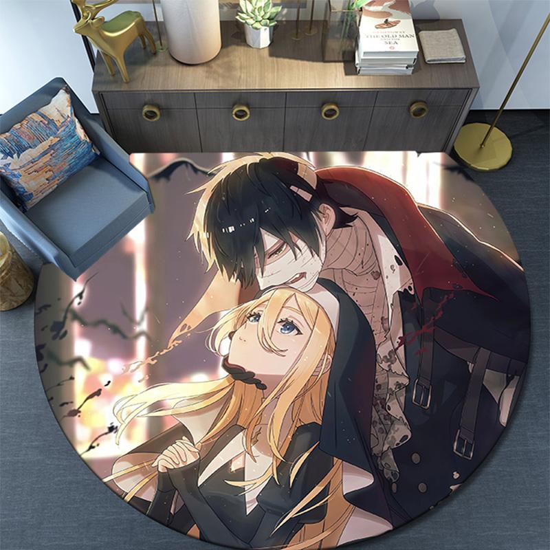 Angels of Death2 Round Area Rug,Carpet Rug for Living Room Bedroom Sofa Playroom Decor,Non-slip Floor Mat