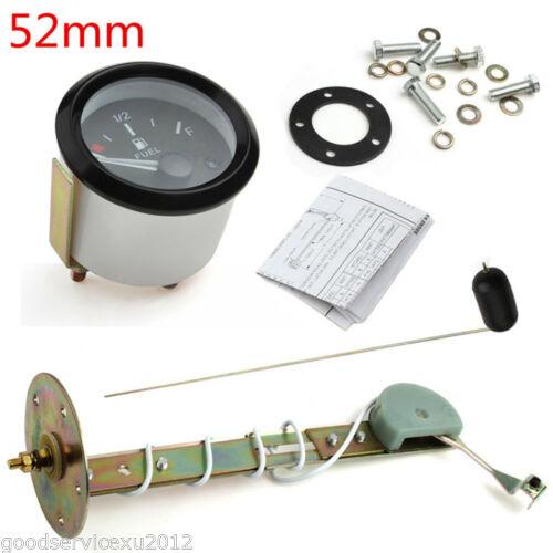 

2 52mm Car Fuel Level LED Light Gauge Meter E-1/2-F Pointer With Fuel Sensor