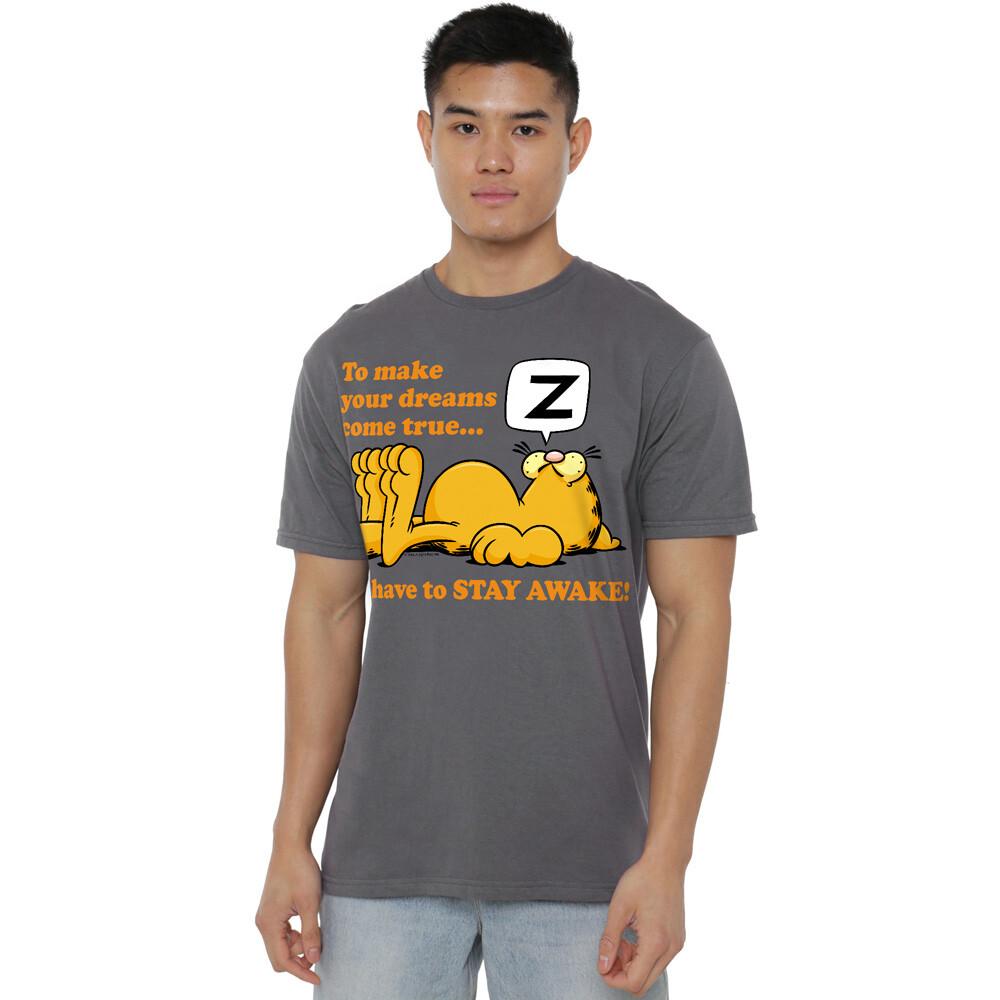 Garfield Stay Awake T-Shirt S-4XL Charcoal XXL