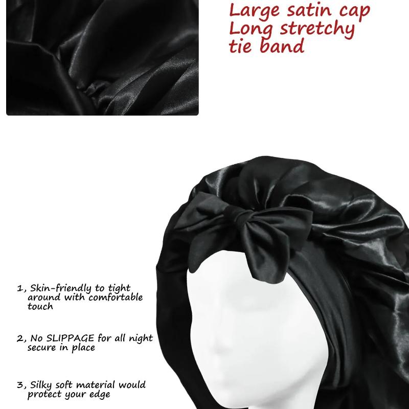 New Silk Bonnet For Sleeping Women Satin Bonnet Hair Bonnet Night Sleep Cap Scarf Wrap For Curly Hair With Tie Band For CurlyHat
