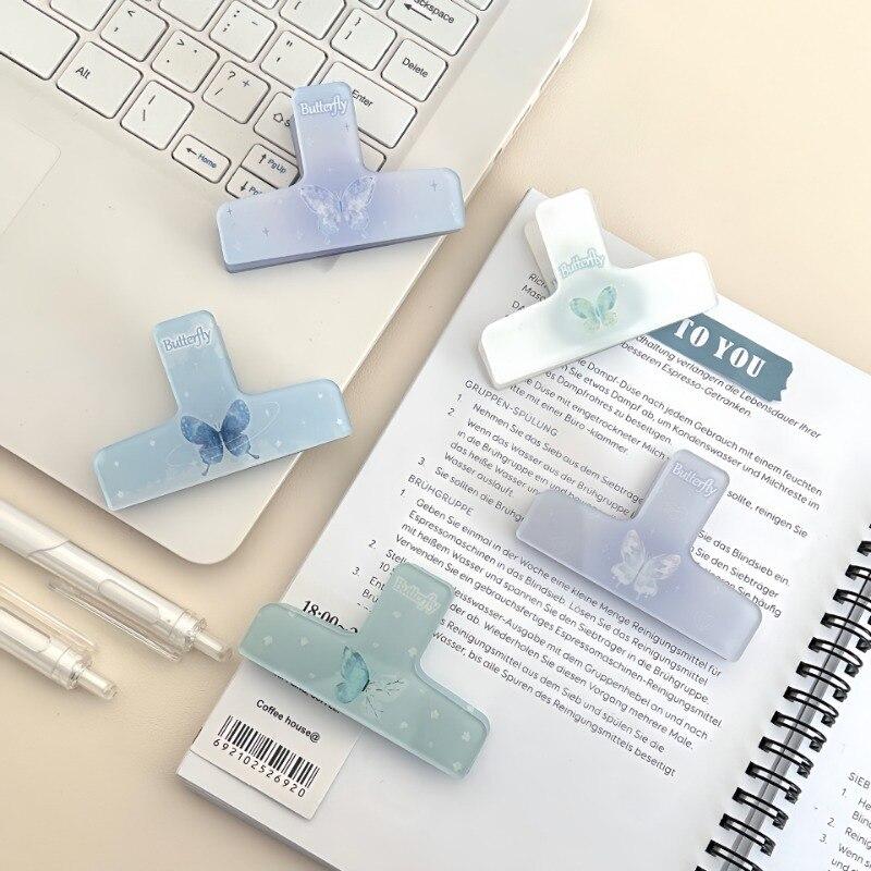 Creative Kawaii Scrapbook Clips American Y2K Style Butterfly Star Non-sticky Memo Pad Clip Lovely Snack Seal Binder Clip Student