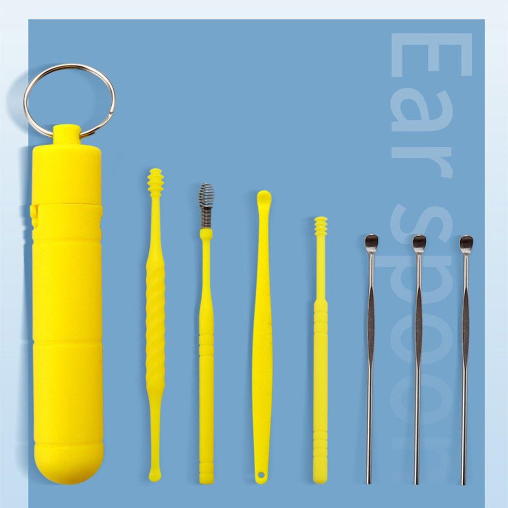 

Steel Professional Ear Spoon Spring Ear picker Earwax Remover Kit Spiral Ear Curette Ear Cleaner чёрный