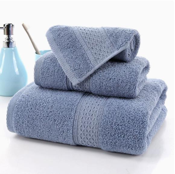 Soft Pure Cotton Bath Towel Set - 3-Piece Absorbent Combed Towels