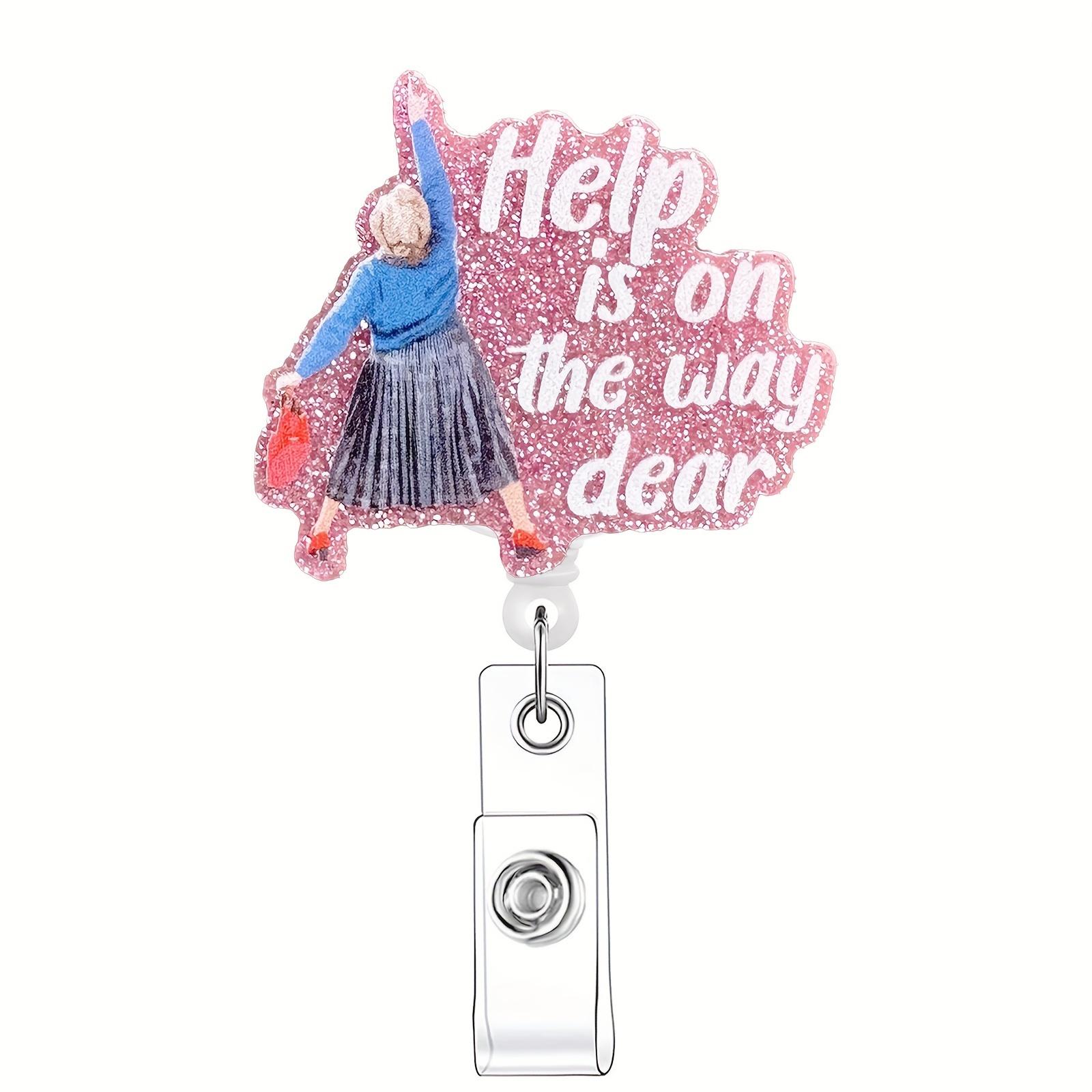 A 2D Retractable Humorous Badge Reel with ID Clip - Suitable for Nurses, Doctors, Volunteers, And Staff Name Tags Style 1