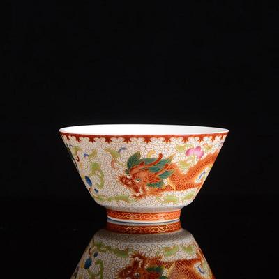 Shangqi Gold Thread Dragon Ceramic Master Cup
