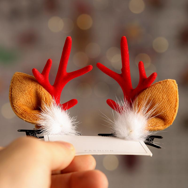 Cute Antlers Dog Cat Kid Hari Accessories Christmas Supplies for Pets Girls Santa Claus Puppy Mascotas Hairpin Hearwear
