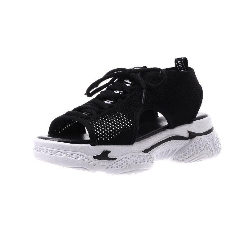 Women's Sandals Wedges Footwear Summer Platform Sandals Women Shoes Female Slip on Peep Toe Knitted Ladies Sneakers Casual