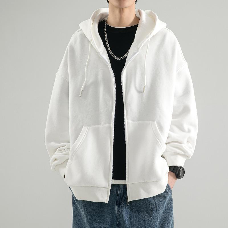 Factory Straight Hair 2026 Autumn and Winter Hooded Fleece Sweater Men's Loose Ins Trendy Brand Casual Solid Color Boys Coat