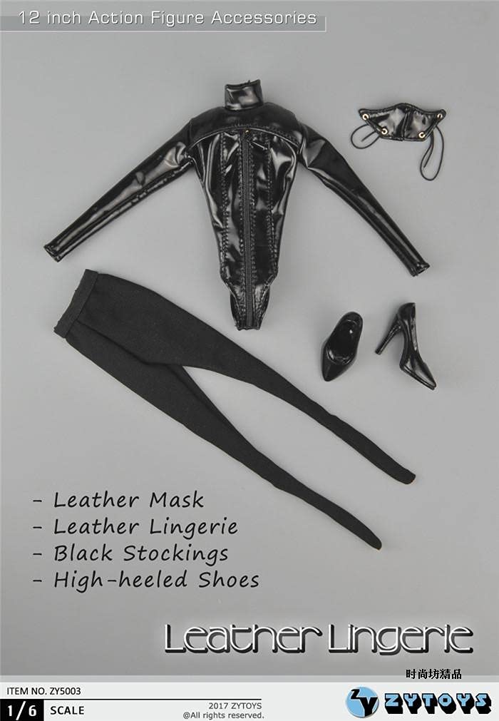 scale action figure ZYTOYS ZY5003 Beautiful sexy SM queen leather long high heels and mask set and head not [TOYBARJAPAN] 1/6 clothes, stockings,
