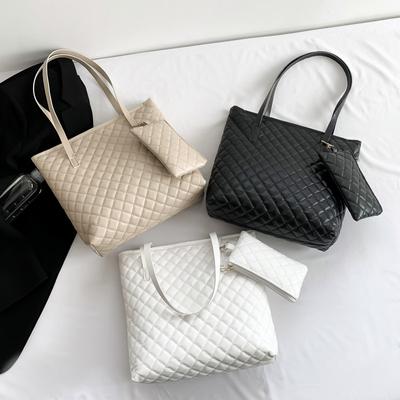 Large Capacity Diamond Bag for Women New Simple Casual Tote Bag Casual Korean Style One-shoulder Handbag Trendy