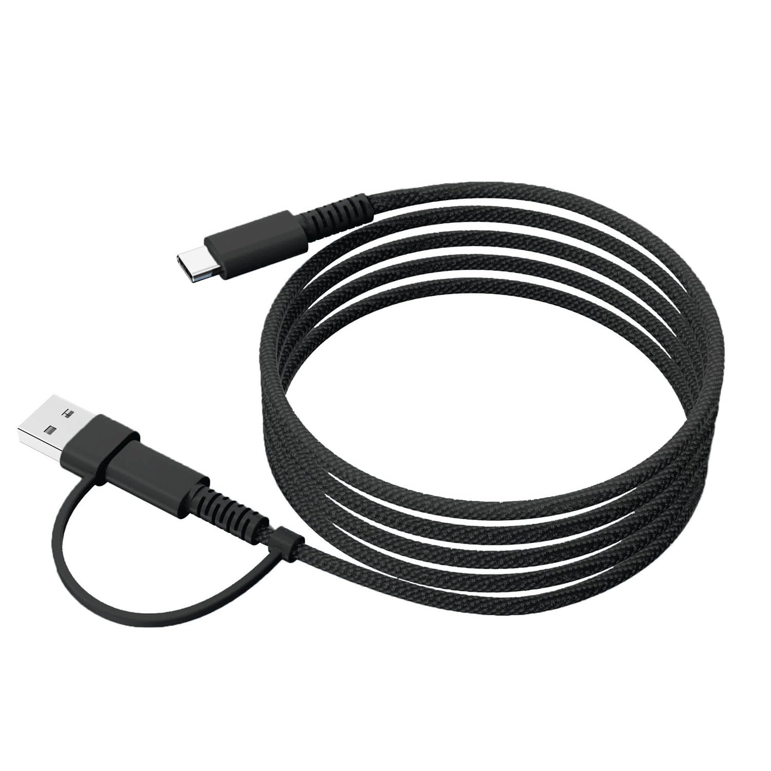 

FSC Magnetic Charging to to C 60W to C Fast Nylon Easy 2-in-1 Cable, USB-A Type-C & USB-C Compatible, USB-C Charging, Heavy-Duty Braided, Storage, чёрный