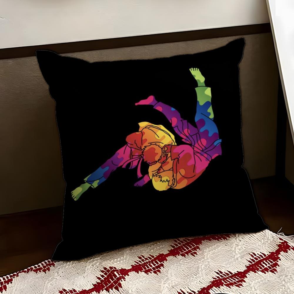 Sports Judo Martial Arts Cushion Cover Reversible Soft Durable Pillow Cover Home Car MultiScene Use for Daily Comfort