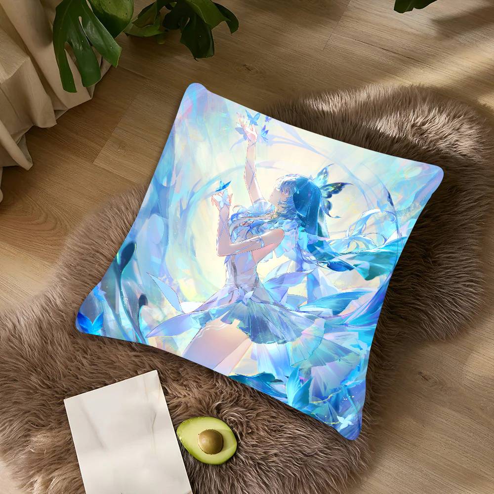 Pretty Shorekeeper Wuthering Waves Game Pillow Case Cushion Cover Throw Pillow Covers For Couch Camping Pillow Cover Decorations