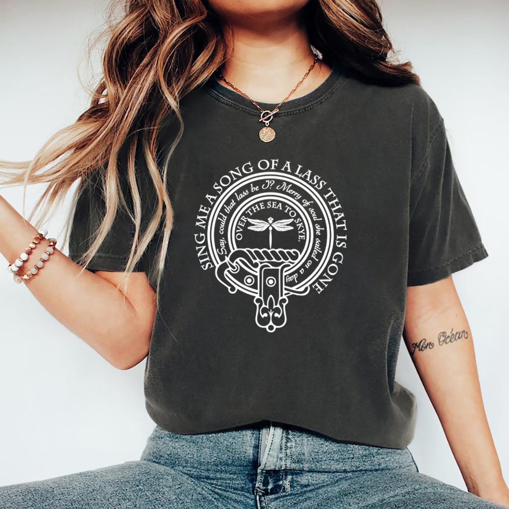 Sing Me A Song of A Lass That Is Gone T Shirt Outlander Book Series Shirt Jamie Fraser T-Shirt Women Graphic Tee Casual Tops