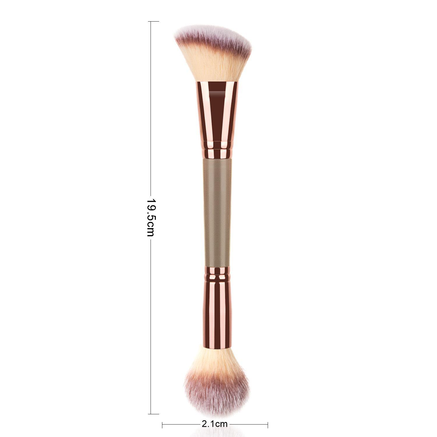 

Dual-Ended Soft Bristle Foundation & Blush Brush for Contouring and Nose Shadow Makeup.