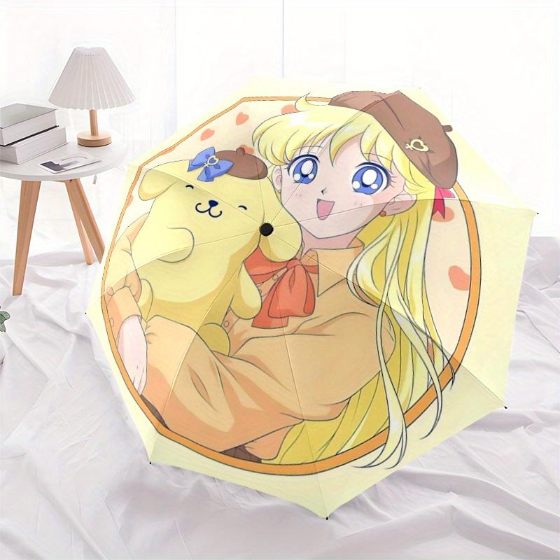 

1pc Minako Aino Pattern Automatic Umbrella is Fashionable and Good-Looking, a Portable 3-Fold Umbrella, Suitable for Travel and Daily Use, a