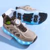 Kids Lights Sports Shoes Rubbing Shoes Charging and Disassembling Four Wheels Slide Shoes LED Kids Glowing Sneakers