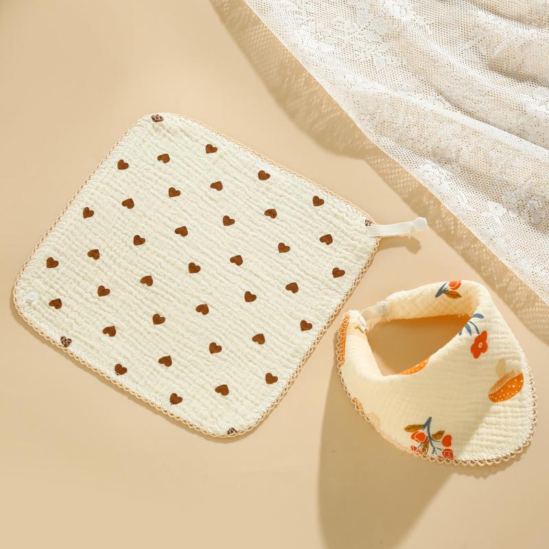 Baby Cotton Bib & Scarf Set - Infant Triangle Design