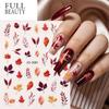 Nail Art Stickers Autumn Thanksgiving Maple Leaf Firefox Harvest Mushroom Adhesive Nail Stickers
