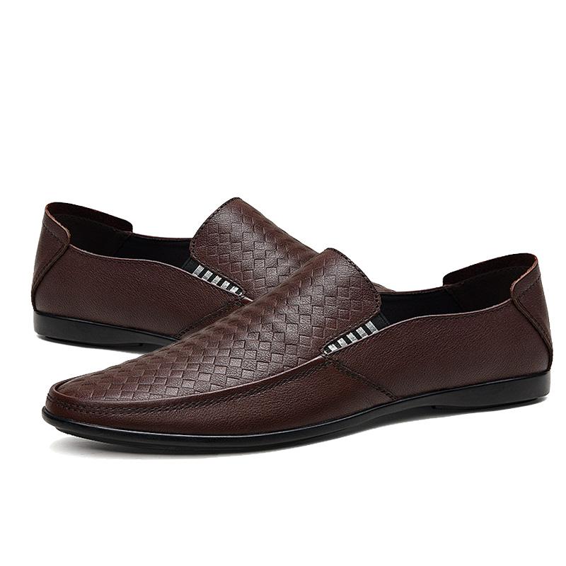 

Мужские удобные мокасины из натуральной кожи повседневная обувь для мужчин универсальная классическая мужская обувь для свадьбы элегантная мужская деловая обувь 44 коричневый