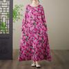 Long Sleeve Plus Size Cotton Vintage Floral New In Dresses for Women Casual Loose Spring Summer Autumn Dress