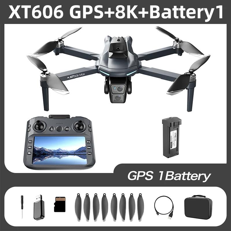 Original XT606 Drone Professional 8K HD Camera 5G GPS WIFI FPV Drones 4.5 Inch Screen Avoidance Brushless Motor RC Dron Toys