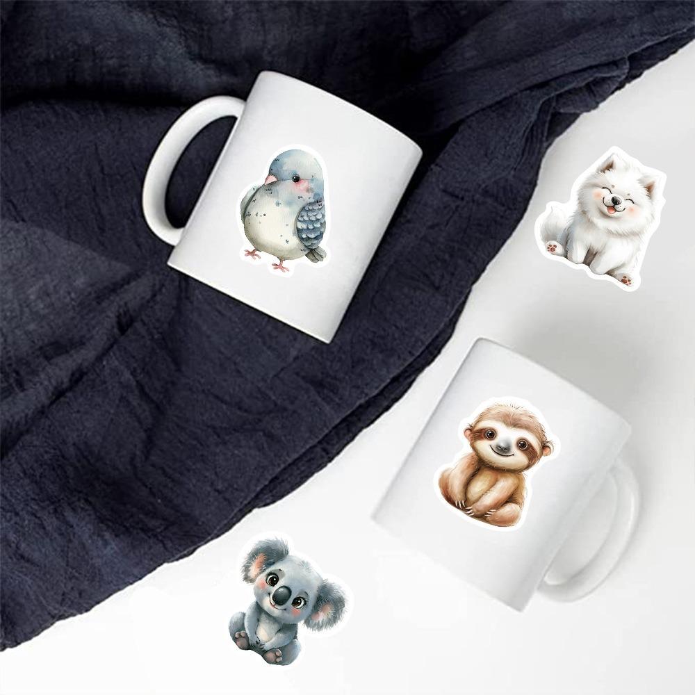 50PCS Cute Watercolor Animals Graffiti Stickers Phone Wall Scrapbook Motorcycle Waterproof Cartoon Sticker
